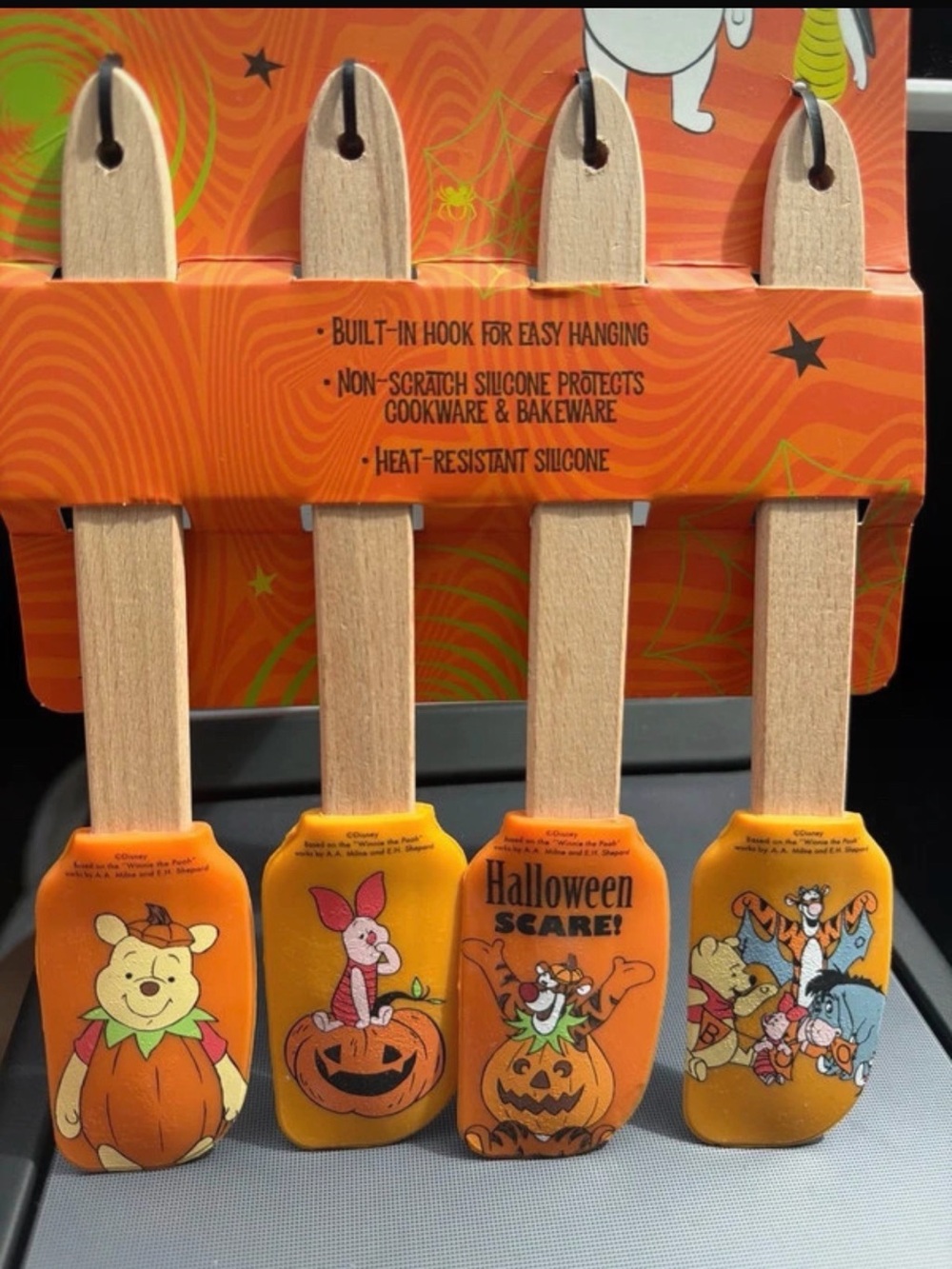 Disney Halloween Silicone Spatula Set - Orange with Pumpkin Characters